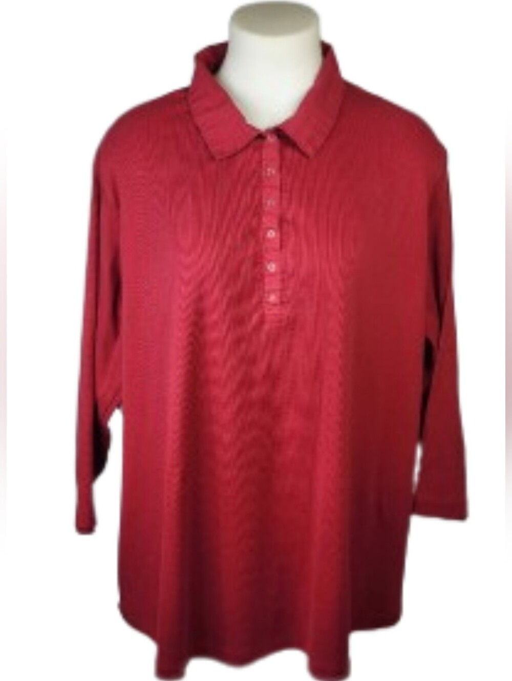 Just My Size Classic Red Polo Top - Sz 26W/28W